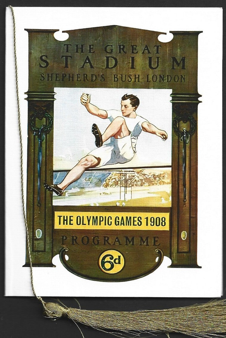 India 2024 Paris Olympics souvenir with 1908 London, England Olympics cachet