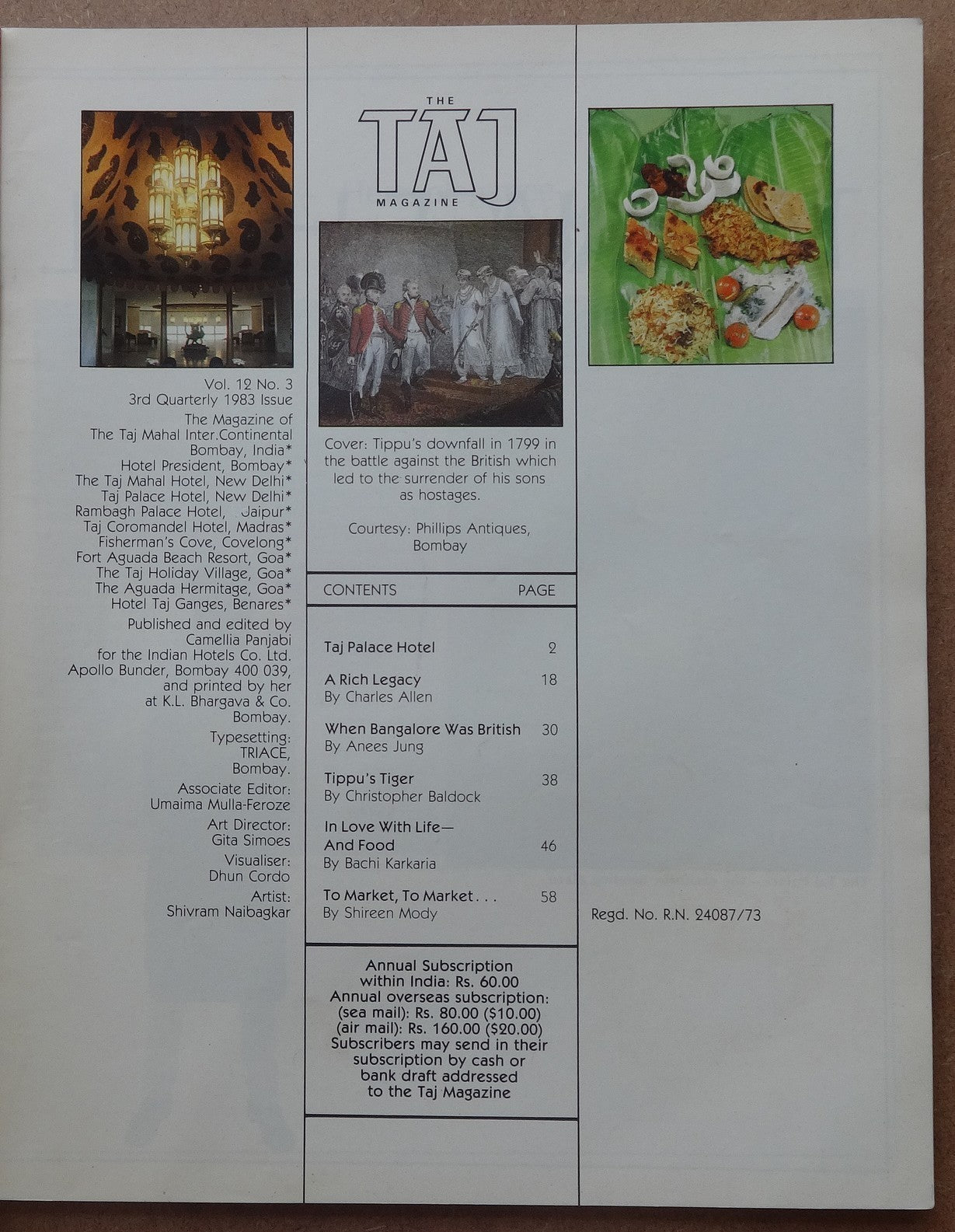 India Taj Mahal Hotel in-house magazine TAJ 1983-1985 (4)