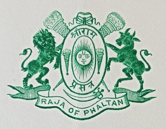 India 1936 letter signed Raja Malojirao of Phaltan with RAJA OF PHALTAN crest