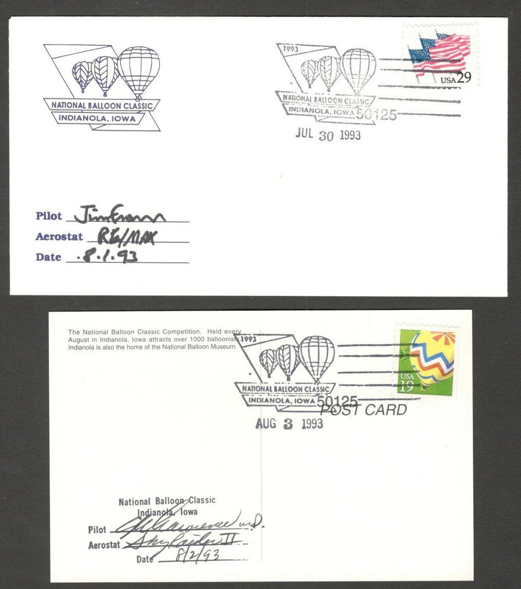 National Balloon Classic, Indianola 1993 covers signed by Pilots (10)