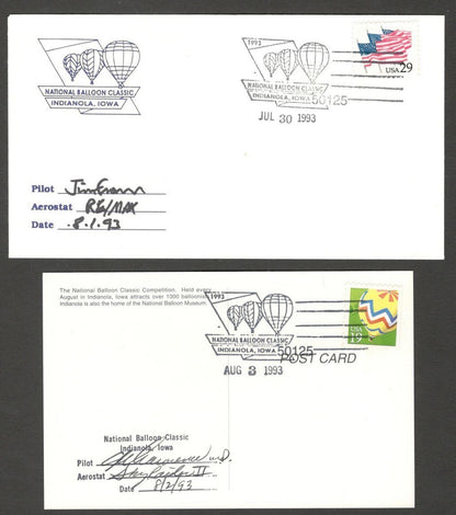 National Balloon Classic, Indianola 1993 covers signed by Pilots (10)