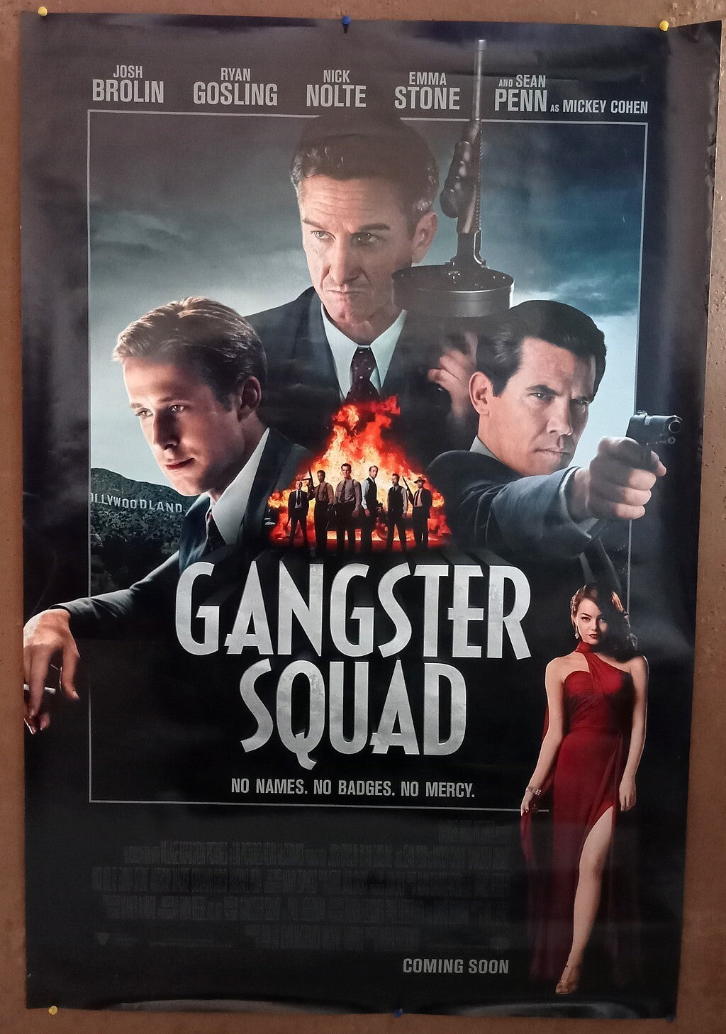 2013 Gangster Squad 1 sheet India poster (2 side printed) Ryan Gosling