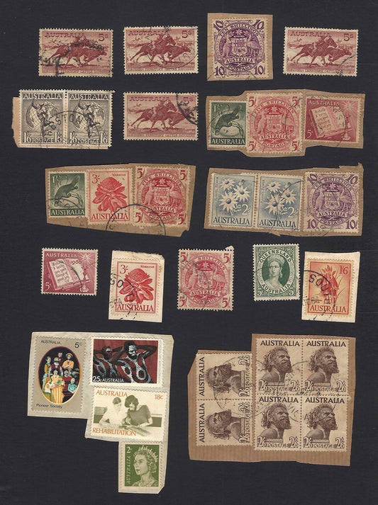 Australia mainly 1950s on paper higher values ex mail to India 50+