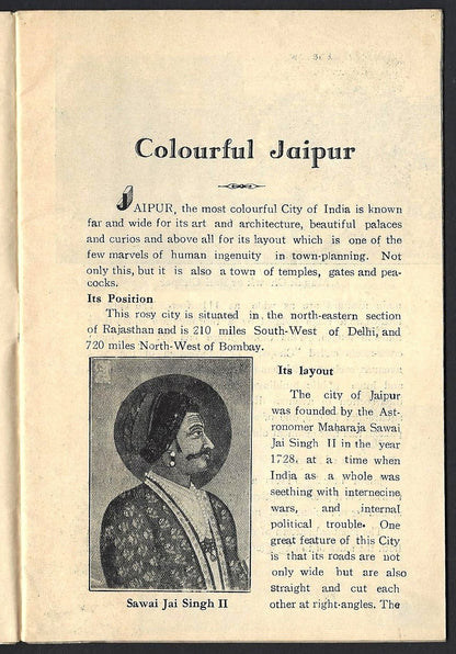 India 1957 Tourist booklet :  JAIPUR & AMBER