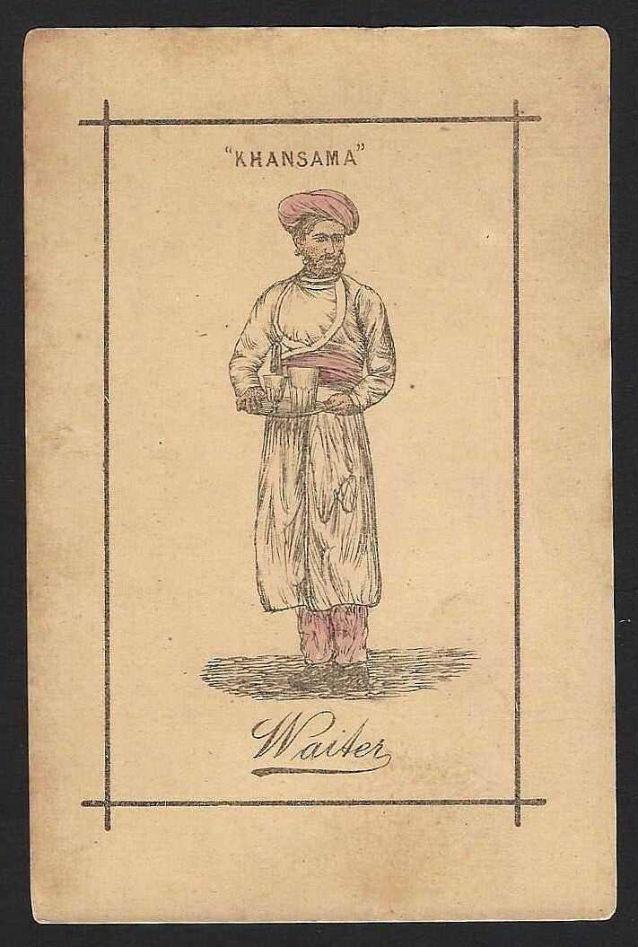 India vintage small card Khansamma – Waiter