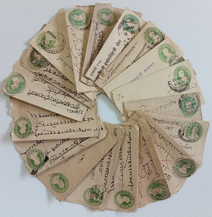 AOP India KGV 1/2a green envelopes x 100 selected for condition WHOLESALE