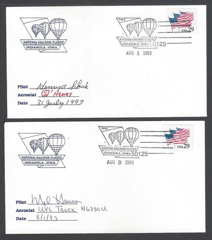 National Balloon Classic, Indianola 1993 covers signed by Pilots (5)