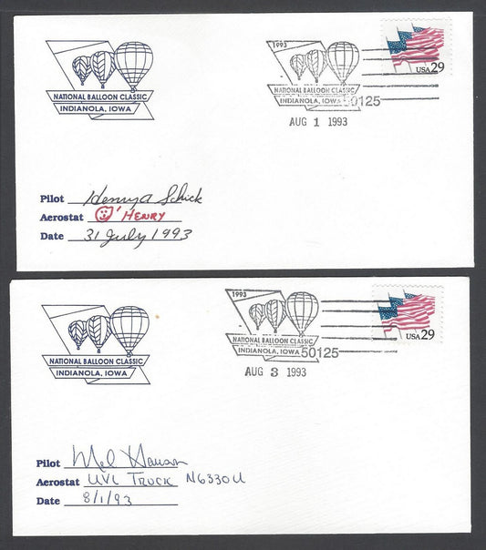 National Balloon Classic, Indianola 1993 covers signed by Pilots (5)