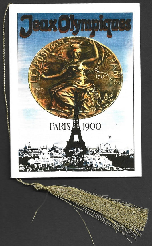 India 2024 Paris Olympics souvenir with 1900 Paris, France Olympics cachet