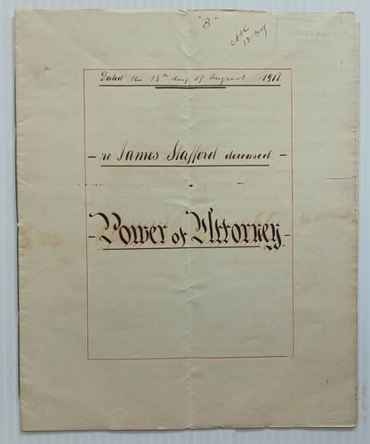 AOP GB India 1918-19 Power of Attorney with 10sh blue embossed revenue