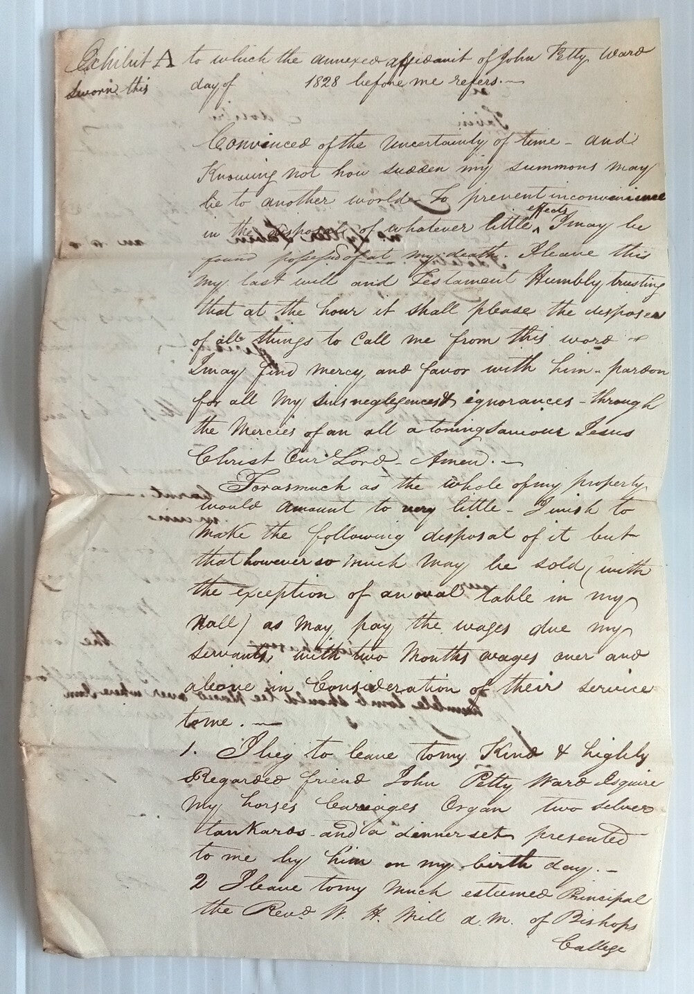 AOP India 1828 Supreme Court, Fort Williams, Calcutta document