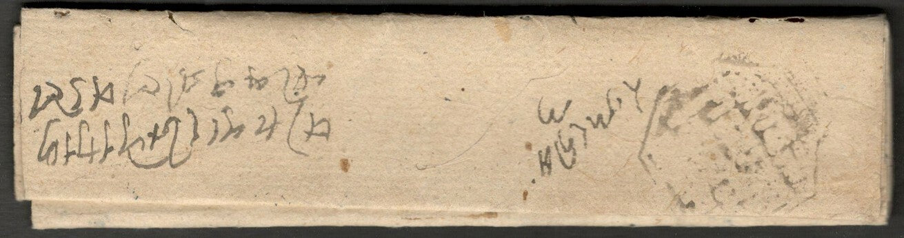 India Jaipur 1888 pre stamp cover black bearing hs Jaipur to Khandela