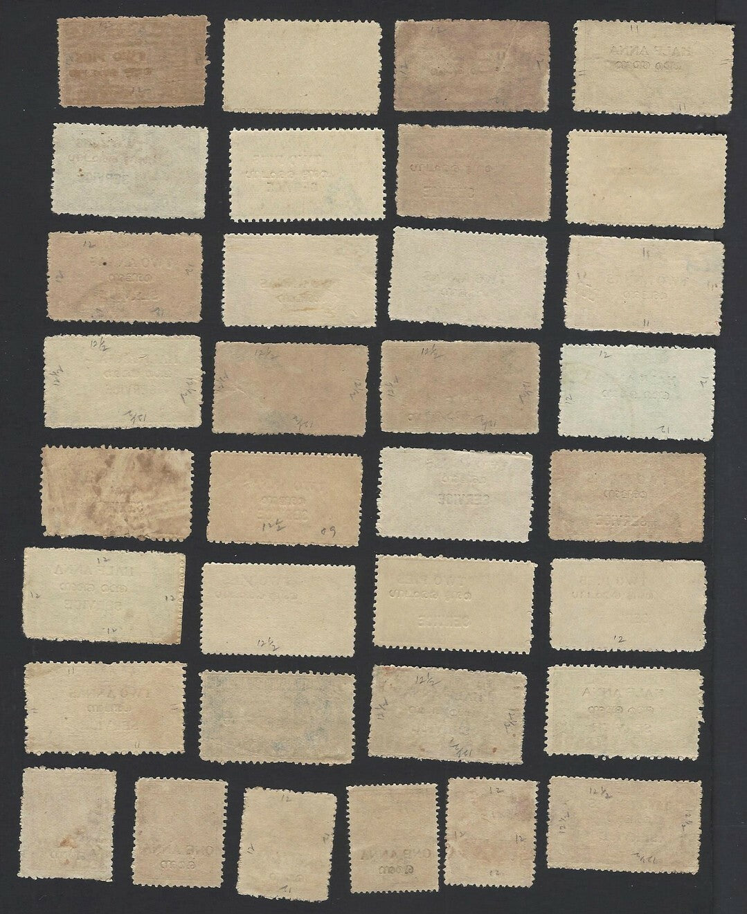 India Travancore State collection of 50 different stamps incl. perforations