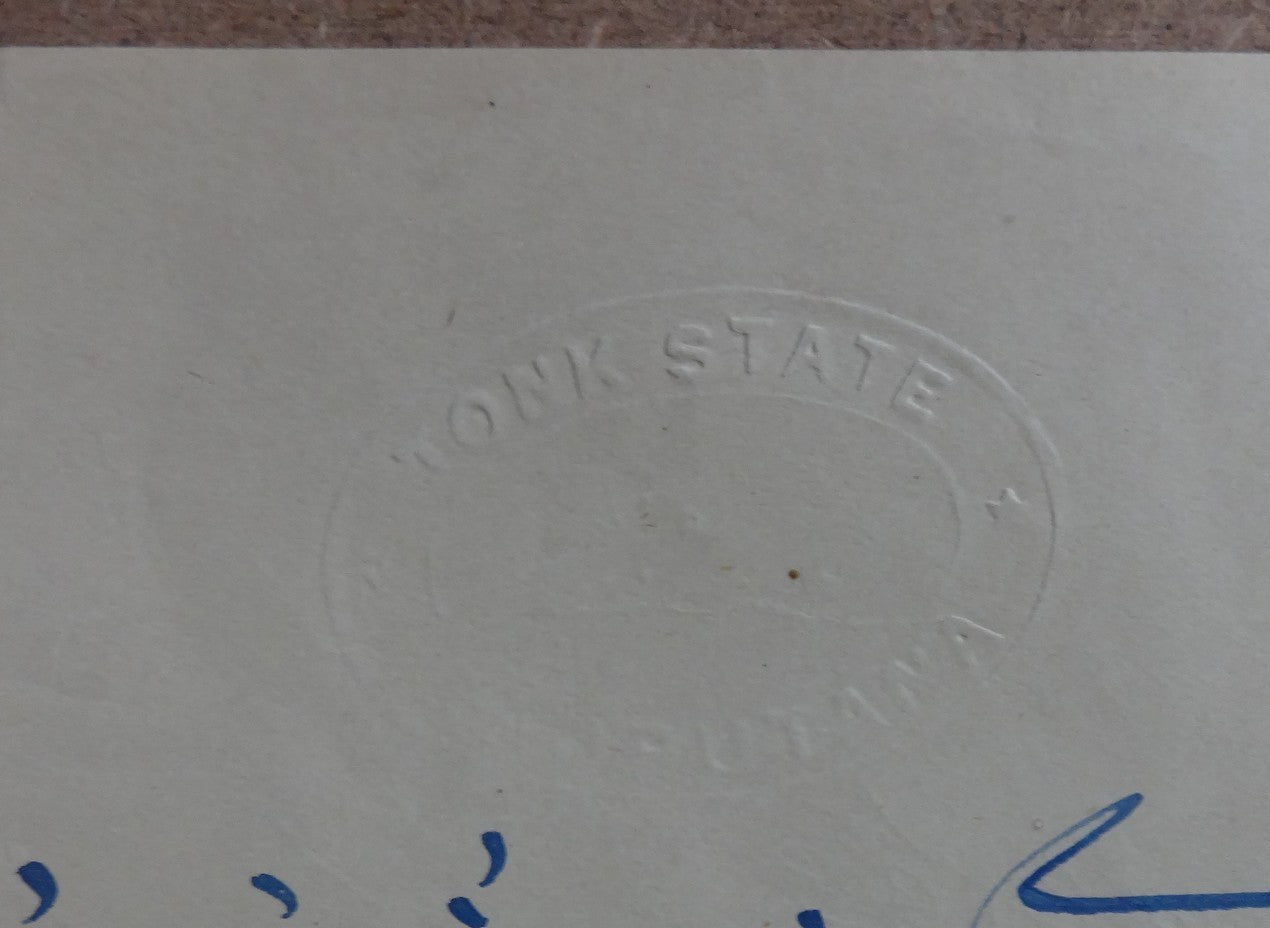 India Tonk State 1860s-70s 4a embossed stamp paper