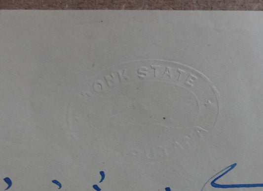 India Tonk State 1860s-70s 4a embossed stamp paper