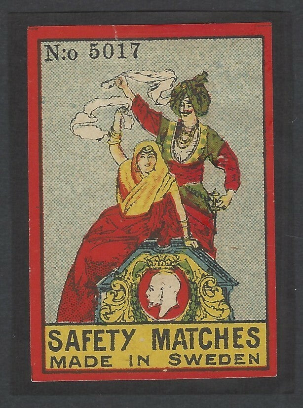 India vintage matchbox label FOLK DANCE