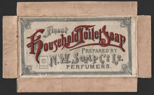 India HOUSEHOLD TIOLET SOAP by N.W. Soap Co. box top