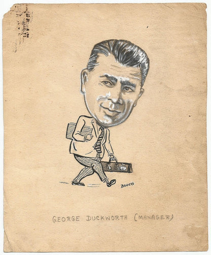 Cricket England George Duckworth 1949 sketch by cartoonist R Booch India Ӝ