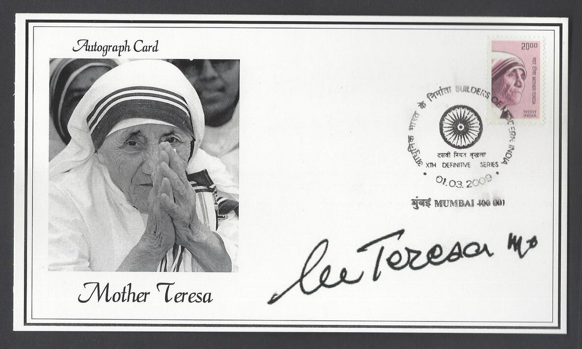 AOP India 2009 First Day card MOTHER TERESA with facsimile signature