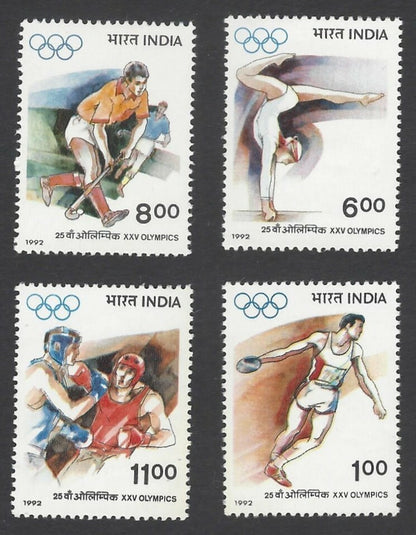 India 1992 Olympics set of 4 MNH
