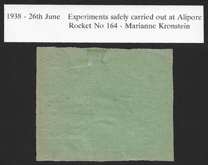 1938 rocket India label MARIANNE KRONSTEIN No. 164 tete-beche pair signed