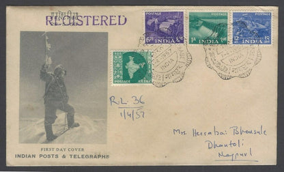 AOP India 1np MAP on registered FDC First Day cover with old currency issues