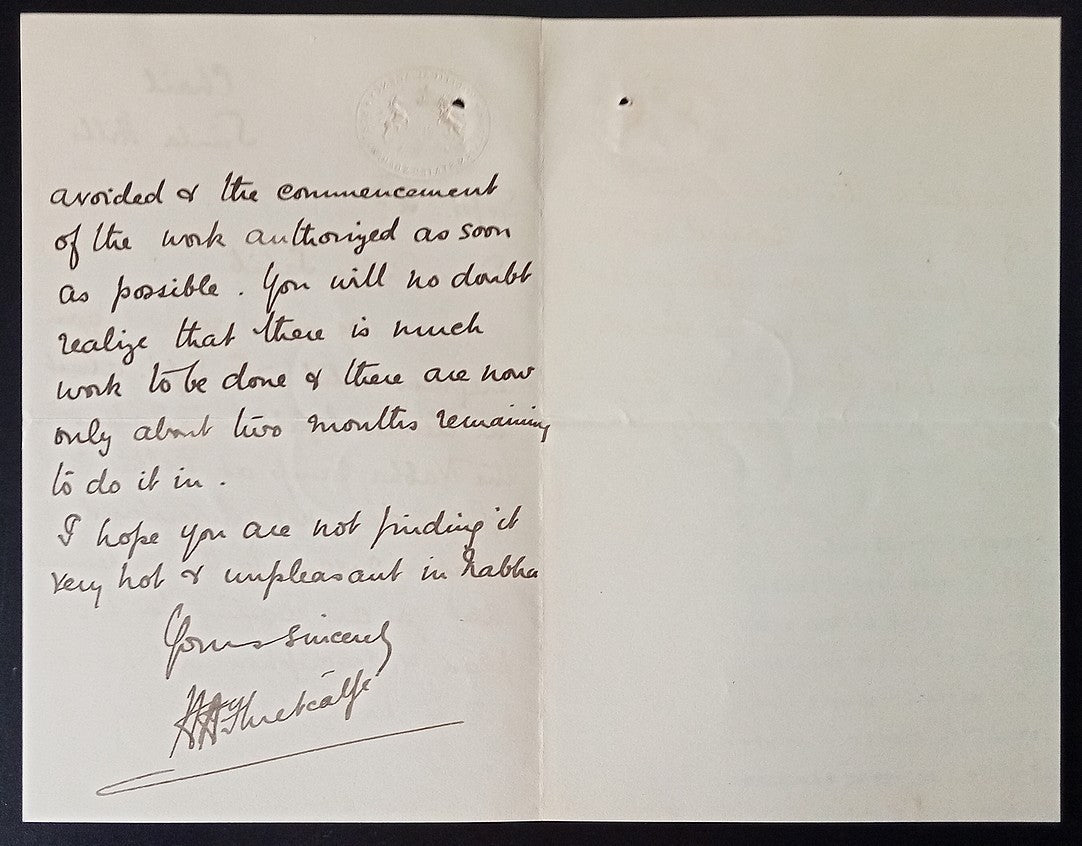 India 1911 crested letter Electric lights at Nabha Camp Delhi Durbar sd Metcalfe