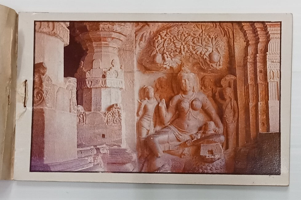 AOP India vintage booklet of 20 tourist postcards ELLORA ART 