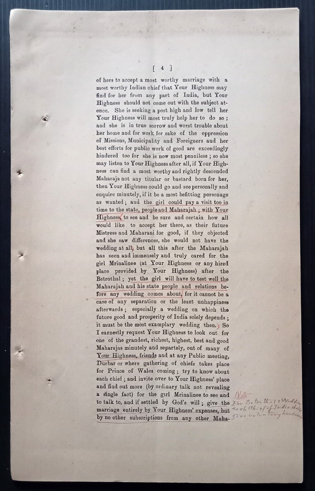 Search for a Maharaja husband for the Glory of India 1905 printed & ms documents