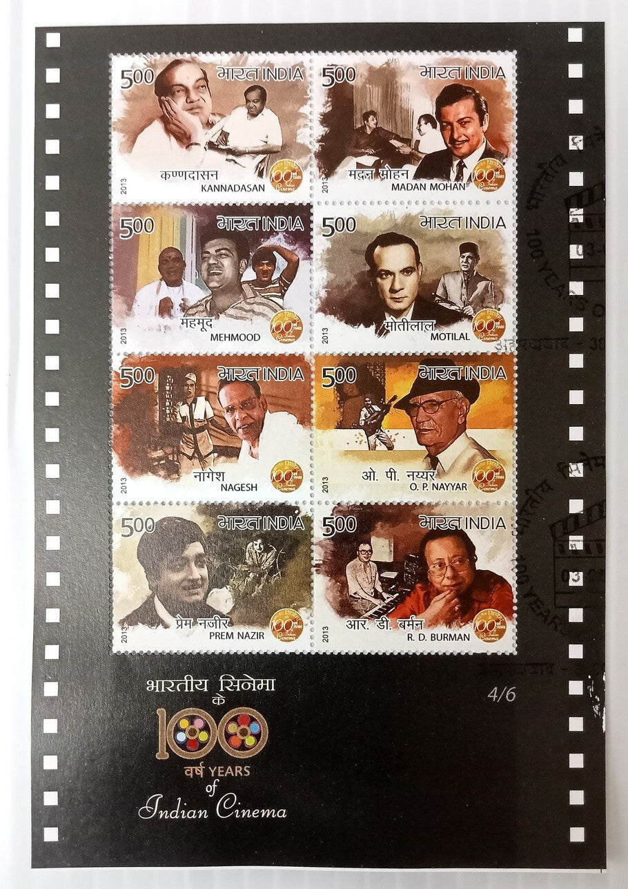 AOP India 2003 100 Years of Cinema sheetlets set of 6 on 6 information brochures