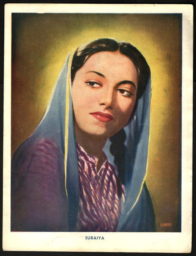 AOP Bollywood LEKH unfolded herald Suraiya, Motilal, Sitara
