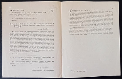 India POSTAL CIRCULAR #3 4 May 1942 Amendments to Post & Telegraph Guide 1941
