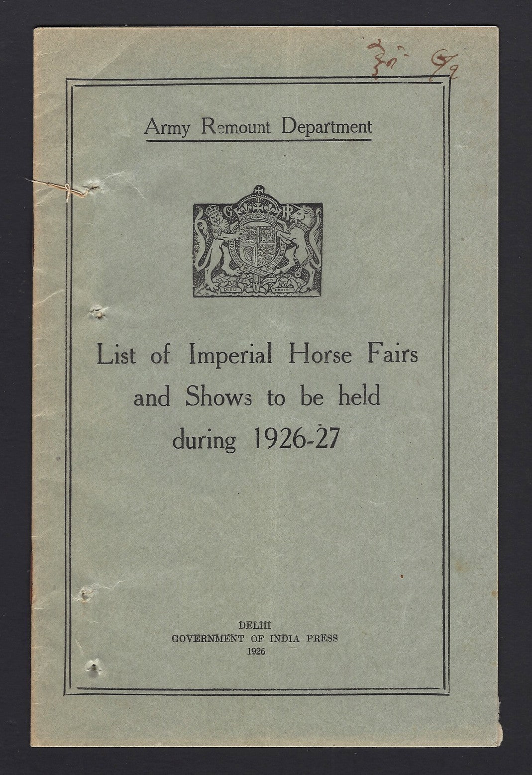India Imperial Horse Shows & Fairs 1925-9 (3 books)