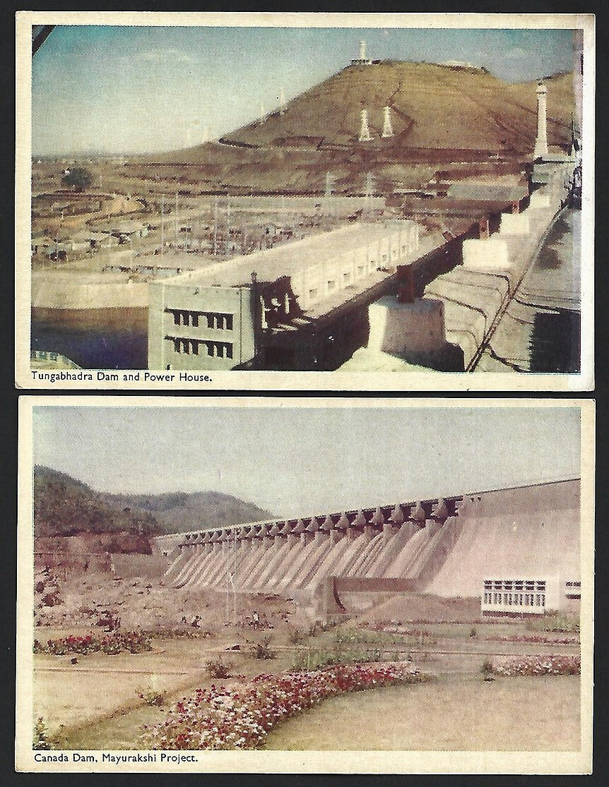 (AOP) DAMS OF INDIA vintage postcards (5)