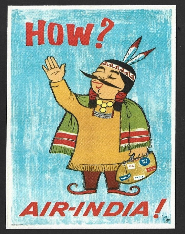 AIR INDIA USA reprinted postcard