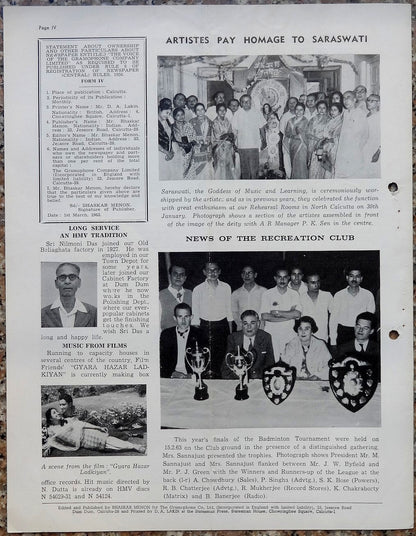 India THE VOICE March 1963 HMV Magazine - GRAZINA