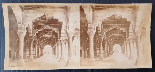 AOP India vintage stereo photo DIWAN I AM, Fort, Delhi