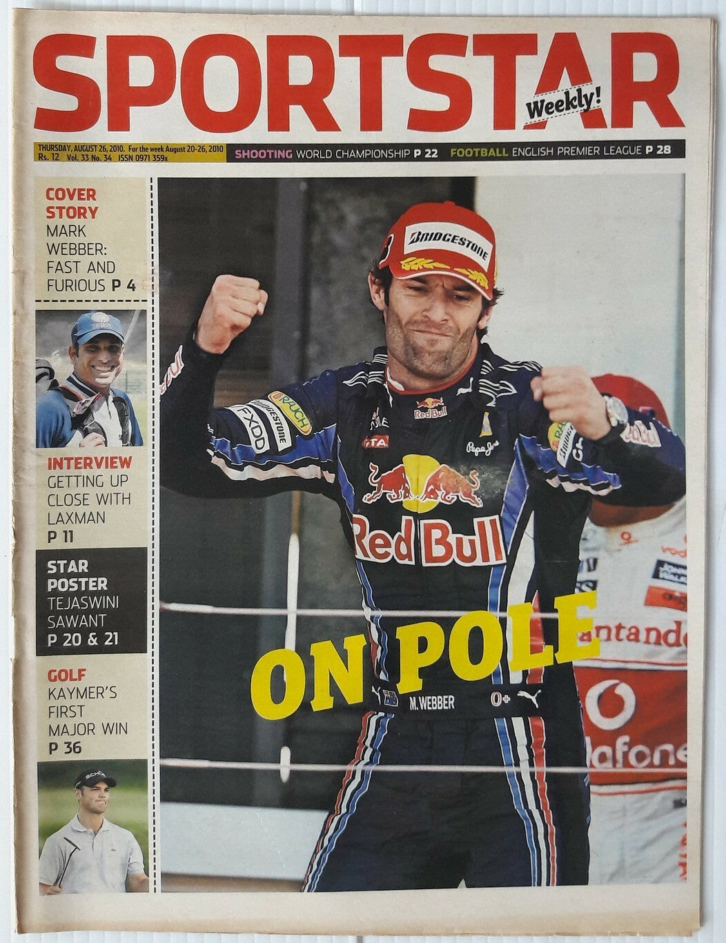 India Sportstar 2006-10 RACING cover issues 10” X 13” (5)