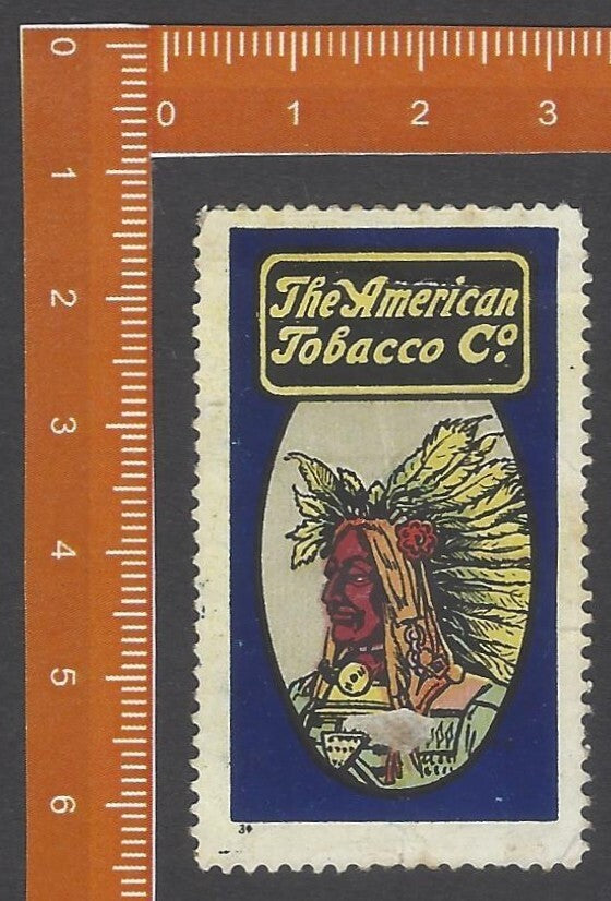 AOP vintage advertisement poster stamp AMERICAN TOBACCO CO. - NATIVE INDIAN