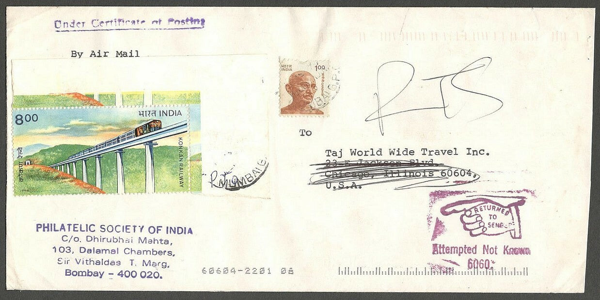 AOP India RTS Returned To Sender recent covers (9)