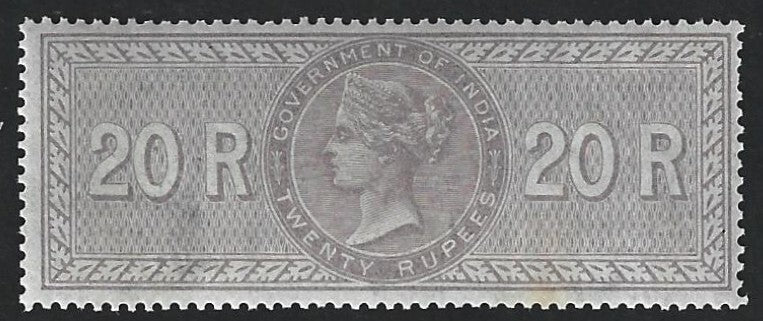 India 1866 Special Adhesive 20R lilac MNH