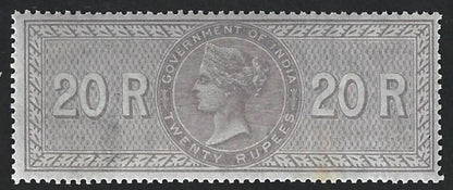 India 1866 Special Adhesive 20R lilac MNH