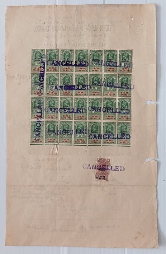 AOP India KGV Share Transfer 8a block of 28 on document