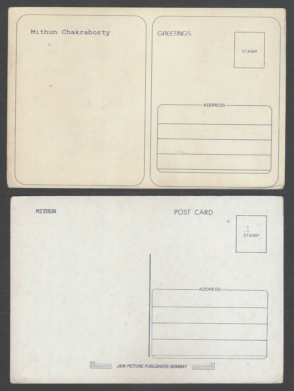 Bollywood MITHUN CHAKRABORTY postcards (5)