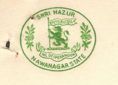India 1943 crested letter NAWANAGAR STATE re: Influencing the Media