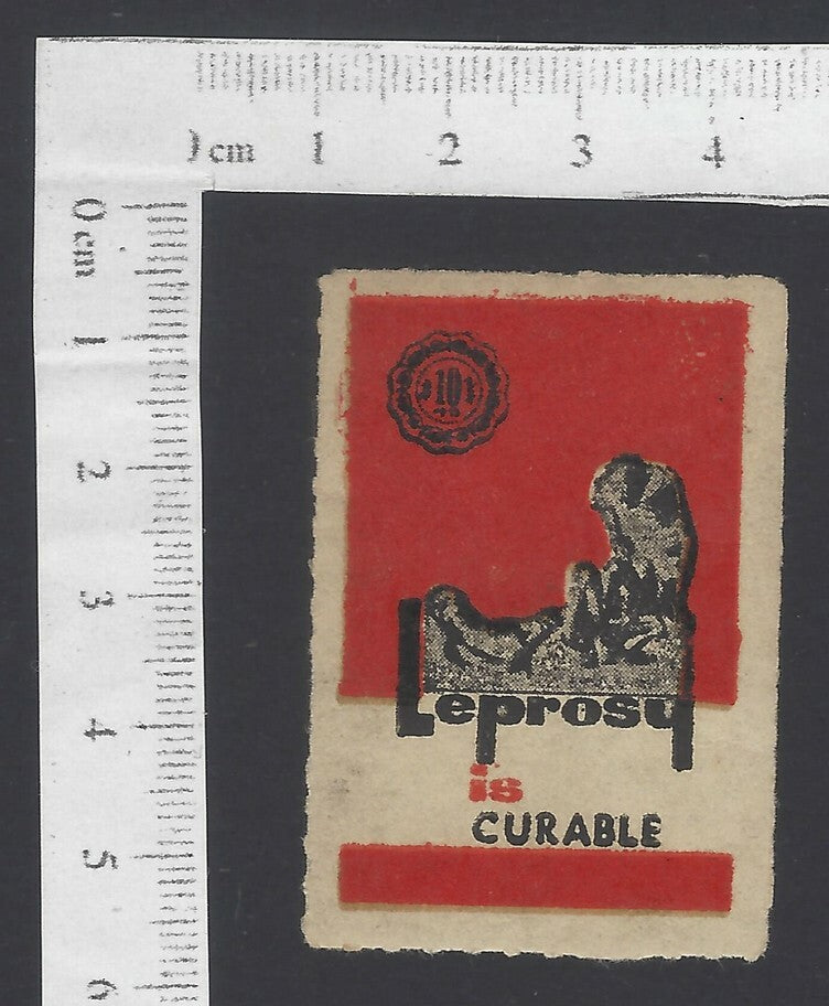 India GANDHI Leprosy is Curable label