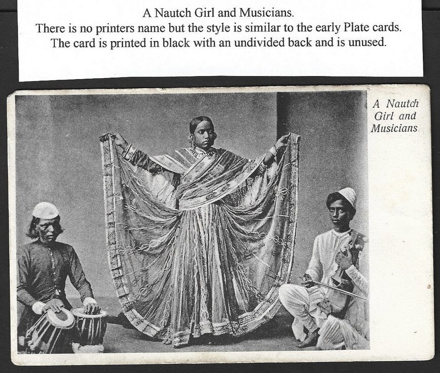 India vintage UB postcard A Nautch Girl and Musicians.