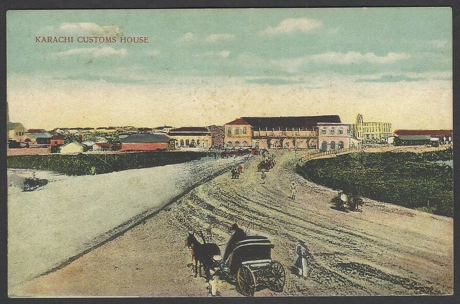 India vintage colour postcard KARACHI Customs House