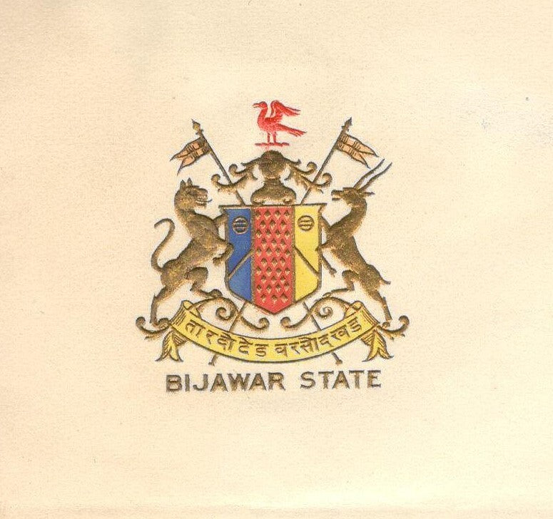 BIJAWAR STATE India 1939 crested letter signed MAHARAJA Savant Singh