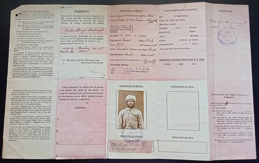 India 1920 travel paper - folded sheet